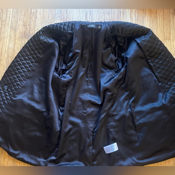 LAUREN Quilted-Satin-Trim Wool-Blend Coat - Picture 12 of 16